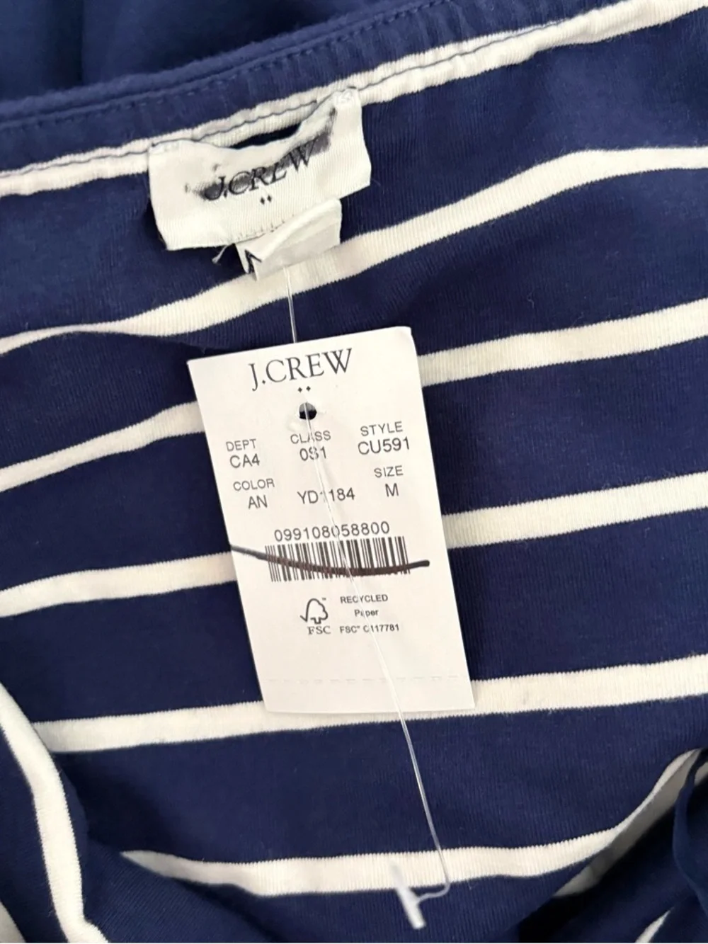 NWT J. Crew Mixed-media Midi Dress Navy Blue